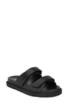 Calvin Klein Donnie Slide Sandal In Black Woven