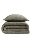 Calvin Klein Essential Washed Jacquard Coverlet In Dark Green