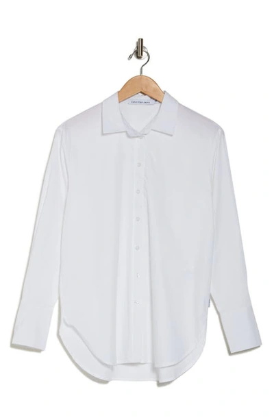 Calvin Klein Jeans Est.1978 Classic Cotton Poplin Dress Shirt In White