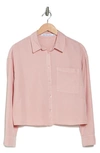 Calvin Klein Jeans Est.1978 Crop Button-up Shirt In Enchanted Pink