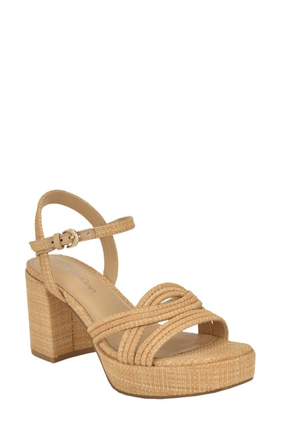 Calvin Klein Lailly Platform Sandal In Medium Natural - Manmade With Textile So