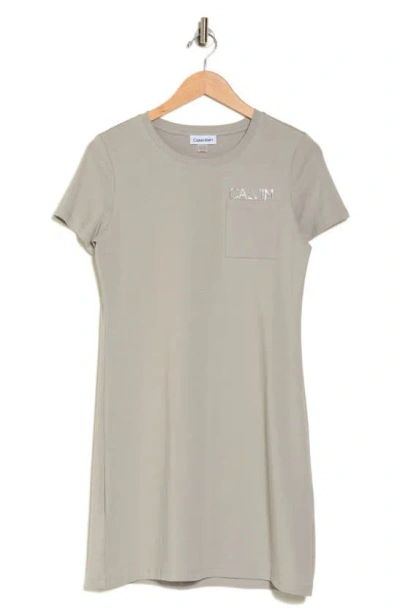Calvin Klein Logo T-shirt Dress In Heather