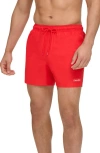 Calvin Klein Men's Modern Euro 5" Volley Swim Trunks In Red