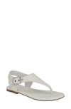 Calvin Klein Moraca Ankle Strap Sandal In White- Faux Leather - Polyurethane