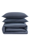 Calvin Klein Organic Earth Cotton Sateen Duvet Cover & Shams Set In Dark Blue