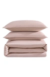Calvin Klein Earth Collection Cotton Sateen 3 Piece Duvet Cover Set, Queen In Pink