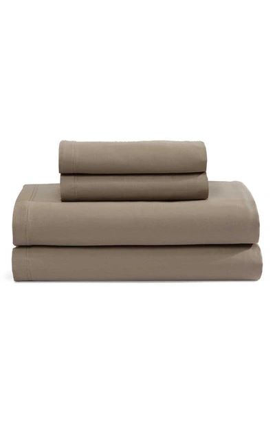 Calvin Klein Organic Earth Cotton Sateen Sheet Set In Brown