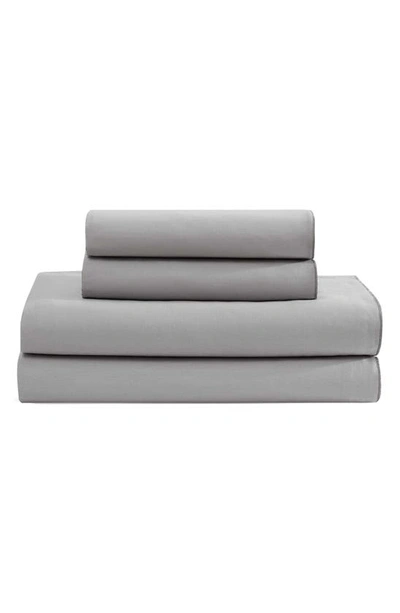 Calvin Klein Pearl Edge 300 Thread Count Sateen Sheet Set In Medium Grey