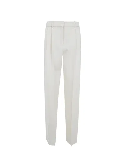 Calvin Klein Pleated Tailored Trousers In White
