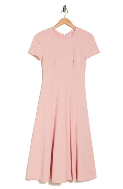 Calvin Klein Short Sleeve A-line Dress In Pink