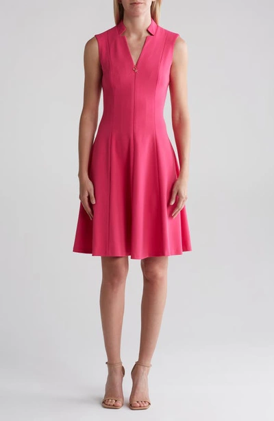 Calvin Klein Sleeveless A-line Dress In Hibiscus