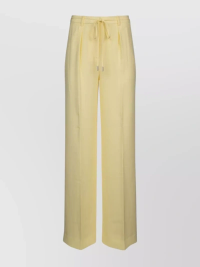 Calvin Klein Sophisticated High-waisted Pleated Trousers In Yellow