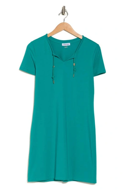 Calvin Klein Dress T Shirt Calvin Klein Sporty Slim Ribbed T-Shirt Dress  Magenta Jewel