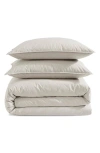Calvin Klein Washed Percale 3 Piece Duvet Cover Set, Queen In Light Beige