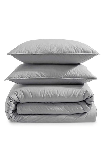 Calvin Klein Washed Percale 3 Piece Duvet Cover Set, King In Dark Grey