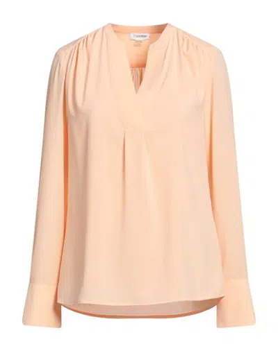 Calvin Klein Woman Top Apricot Size L Polyester, Elastane In Orange