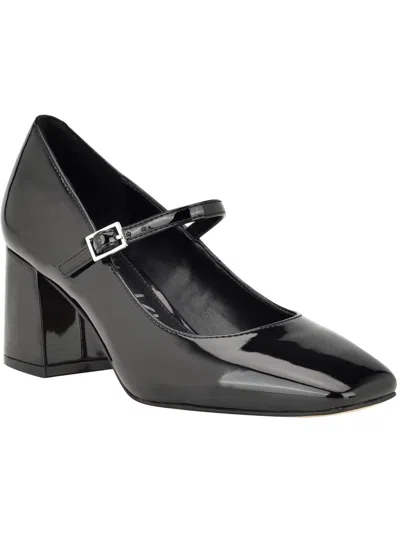 Calvin Klein Women's Jatlee Mary Jane Square Toe Block Heel Dress Pumps In Black Patent