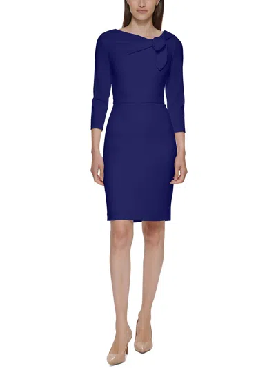 Calvin Klein Womens Crepe Midi Dress In Blue