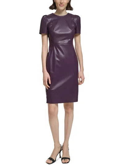 Calvin Klein Womens Semi-formal Short Sheath Dress In Purple