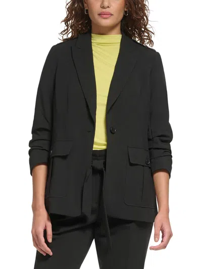 Calvin Klein Womens Work Casual One-button Blazer In Black