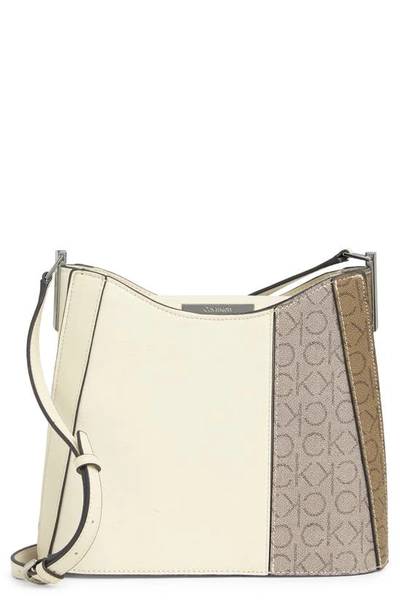 Calvin Klein Monogram Logo Cross Body Bag in White