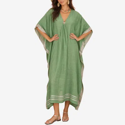 Calypso St Barth Calypso St. Barth Kerala Linen Kaftan In Green