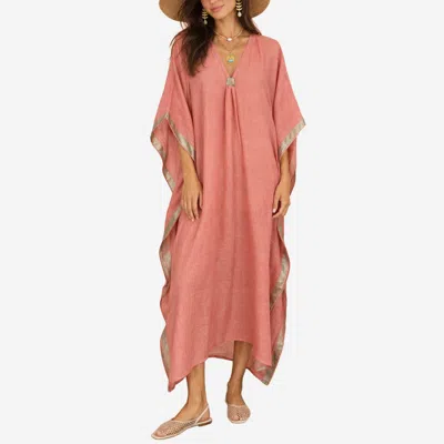 Calypso St Barth Calypso St. Barth Kerala Linen Kaftan In Pink