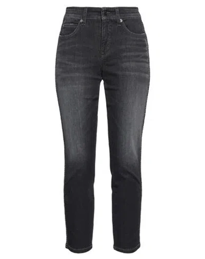 Cambio Woman Jeans Black Size 12 Cotton, Elastomultiester, Elastane