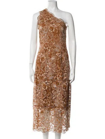 Pre-owned Cami Nyc Lace Pattern Midi Length Dress In Multicolor
