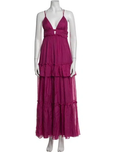 Pre-owned Cami Nyc Silk Long Dress In Pink