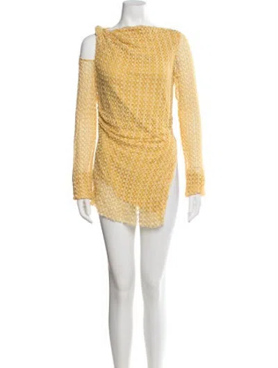 Pre-owned Camilla And Marc Patterned Mini Dress In Yellow