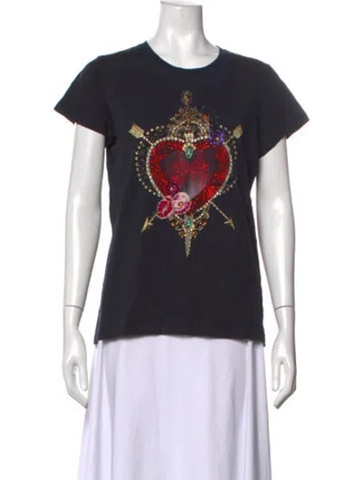 Pre-owned Camilla Graphic Print Crew Neck T-shirt In Black