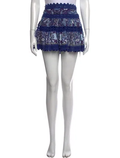 Pre-owned Camilla Paisley Print Mini Skirt In Blue