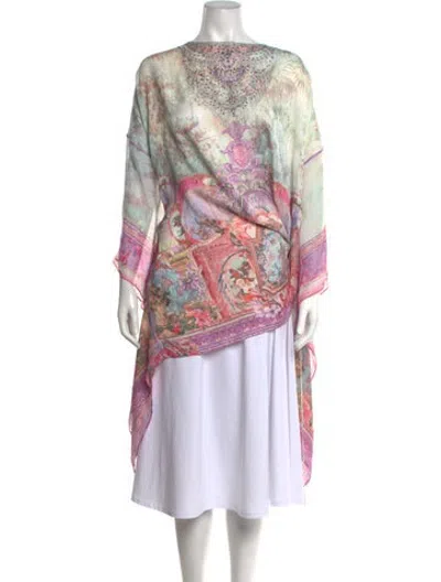 Pre-owned Camilla Silk Floral Print Tunic In Red