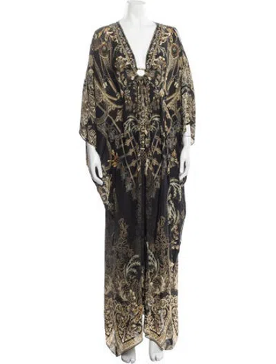 Pre-owned Camilla Silk Long Dress In Black