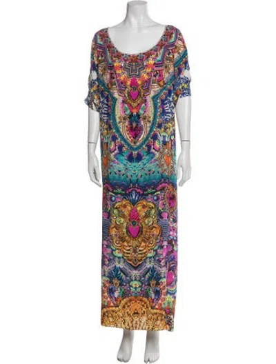 Pre-owned Camilla Silk Long Dress In Blue