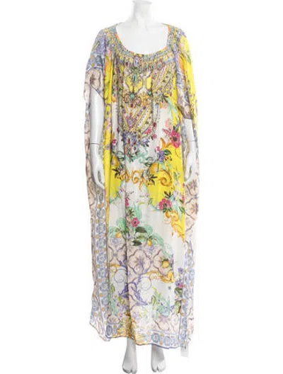 Pre-owned Camilla Silk Long Dress In Blue/pink