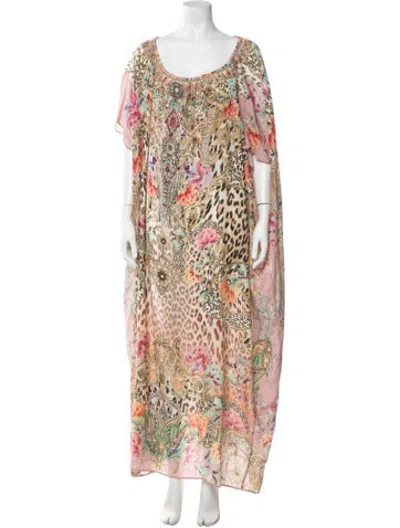 Pre-owned Camilla Silk Long Dress In Brown