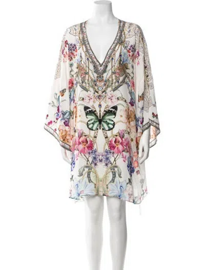 Pre-owned Camilla Silk Mini Dress In White