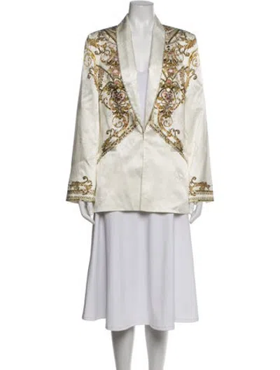 Pre-owned Camilla Silk Patterned Evening Jacket In Neutrals