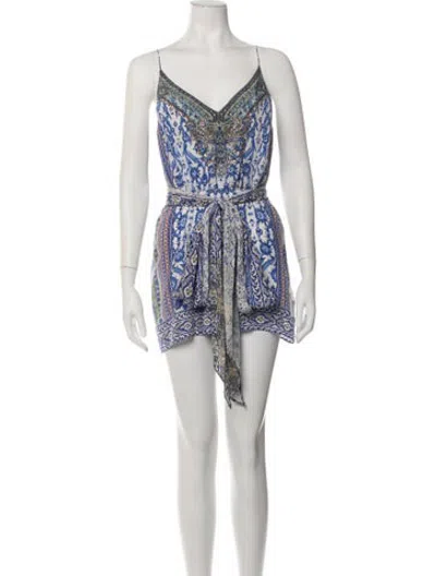 Pre-owned Camilla Silk Patterned Romper In Multicolor