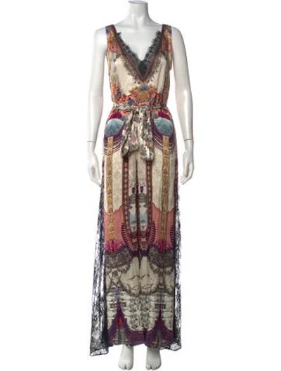 Pre-owned Camilla Silk Printed Jumpsuit In Neutrals