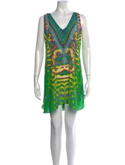 Pre-owned Camilla Silk Printed Tunic In Blue