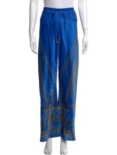 Pre-owned Camilla Silk Wide Leg Pants In Blue