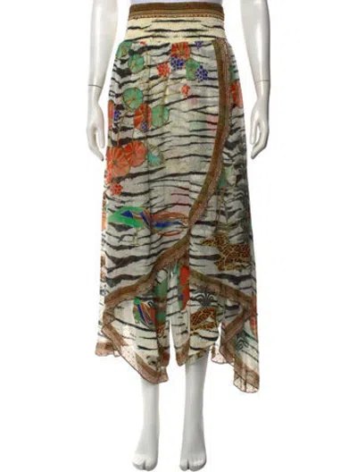 Pre-owned Camilla Silk Wide Leg Pants In Multicolor