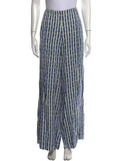 Pre-owned Camilla Striped Wide Leg Pants In Blue