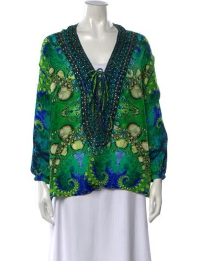 Pre-owned Camilla Vintage Silk Blouse In Green