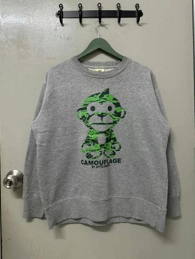 Pre-owned Camo X Vintage Camouflage By Uittg Baby Big Logo Printed Sweatshirt In Grey