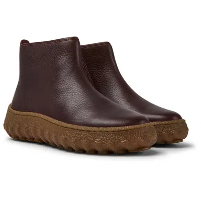Camper Ankle Boots For Women In Burgundy