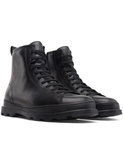 Camper Brutus Mens Leather Lug Sole Ankle Boots In Black